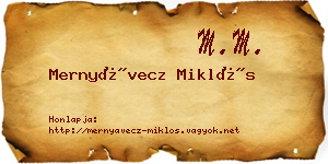 Mernyávecz Miklós névjegykártya