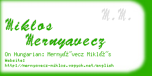 miklos mernyavecz business card